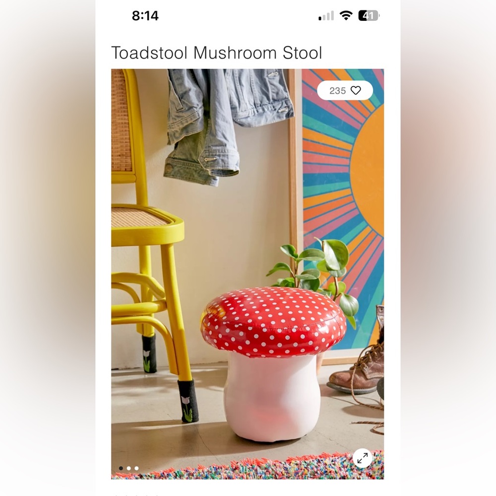 Toadstool Mushroom Stool from Urban Outfitters